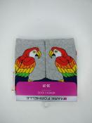 Женские носки с рисунком в виде ярких попугаев