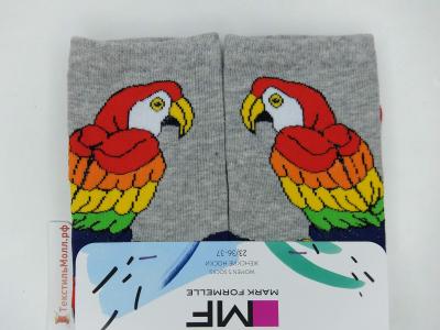 Женские носки с рисунком в виде попугаев